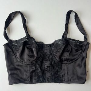 Princess polly black mini lace tank top size US 4